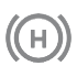 Szara ikona przedstawiająca „H” w kółku.